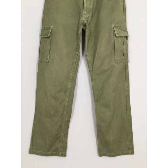 Subciety Japan Thick Cargo Pants Olive Green Military Style Size 30 - Picture 3 of 16